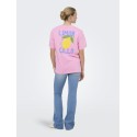 ONLY Elle kortærmet printed t-shirt - Prism Pink Lemoncello