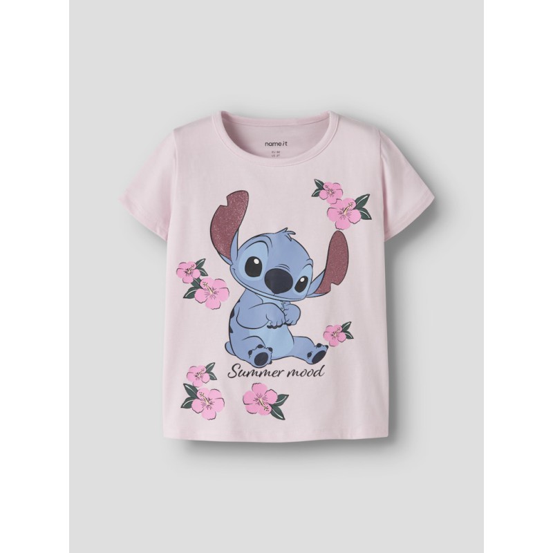 NAME IT MINI Fann stitch kortærmet t-shirt - Cradle Pink