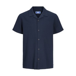 JACK & JONES JUNIOR Global waffle resort kortærmet skjorte - Navy Blazer