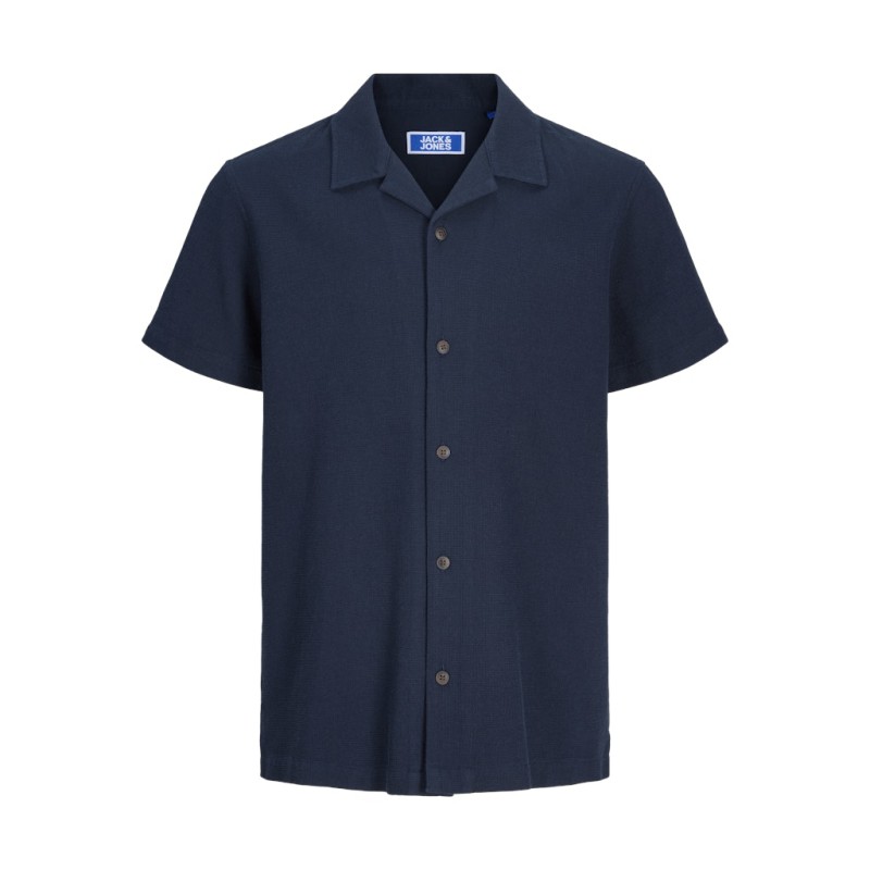 JACK & JONES JUNIOR Global waffle resort kortærmet skjorte - Navy Blazer