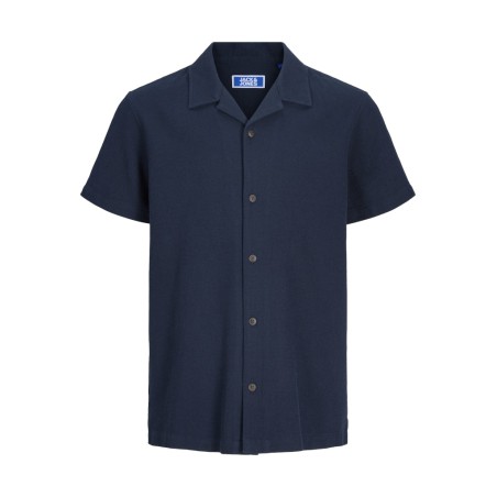 JACK & JONES JUNIOR Global waffle resort kortærmet skjorte - Navy Blazer