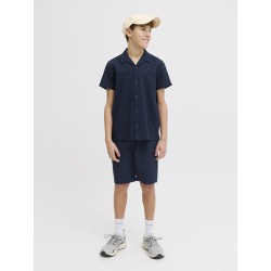 JACK & JONES JUNIOR Global waffle resort kortærmet skjorte - Navy Blazer