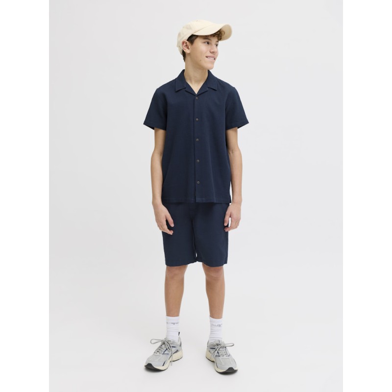 JACK & JONES JUNIOR Global waffle resort kortærmet skjorte - Navy Blazer