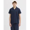 JACK & JONES JUNIOR Global waffle resort kortærmet skjorte - Navy Blazer