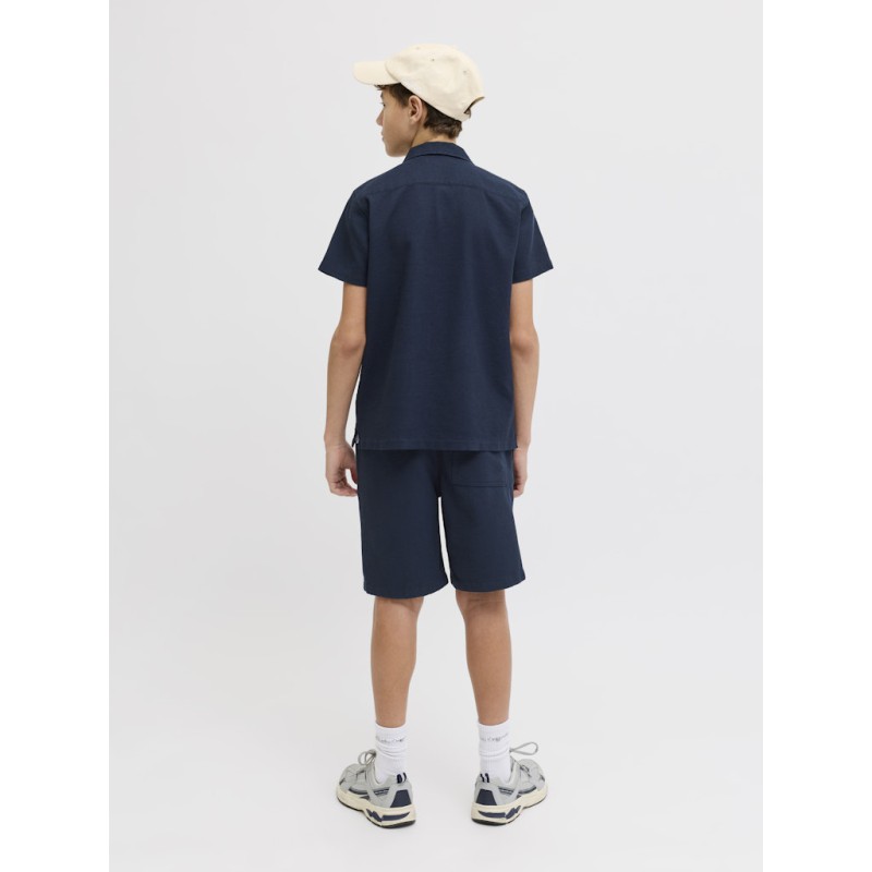 JACK & JONES JUNIOR Global waffle resort kortærmet skjorte - Navy Blazer