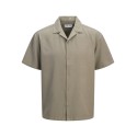 JACK & JONES PLUS Global waffle resort kortærmet skjorte - Vetiver