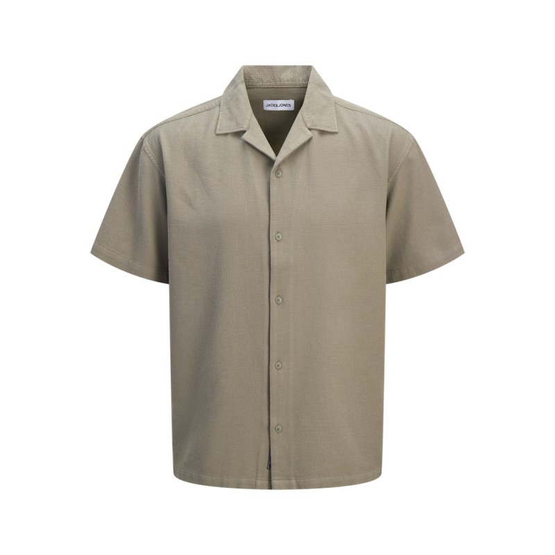 JACK & JONES PLUS Global waffle resort kortærmet skjorte - Vetiver