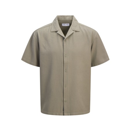 JACK & JONES PLUS Global waffle resort kortærmet skjorte - Vetiver