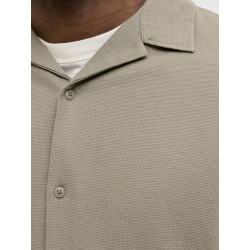 JACK & JONES PLUS Global waffle resort kortærmet skjorte - Vetiver