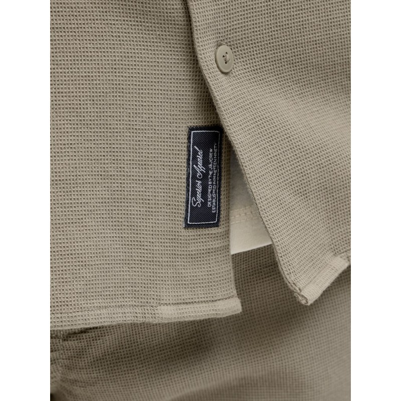 JACK & JONES PLUS Global waffle resort kortærmet skjorte - Vetiver