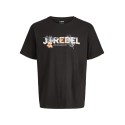 JJ REBEL Russel flower kortærmet t-shirt - Black