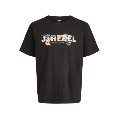 JJ REBEL Russel flower kortærmet t-shirt - Black