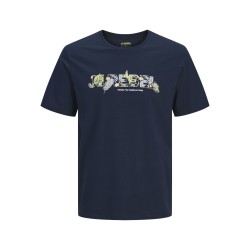JJ REBEL Russel flower kortærmet t-shirt - Navy Blazer
