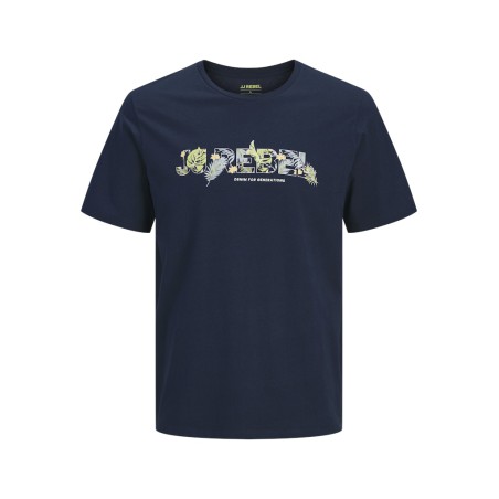 JJ REBEL Russel flower kortærmet t-shirt - Navy Blazer
