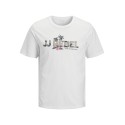 JJ REBEL Russel flower kortærmet T-shirt - White