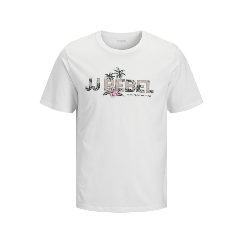 JJ REBEL Russel flower kortærmet T-shirt - White