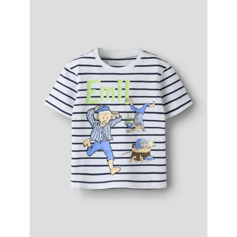NAME IT MINI Miall emil kortærmet t-shirt - Bright White
