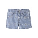 NAME IT MINI Rose mom denim anglai shorts - Light Blue Denim ANGLAISE