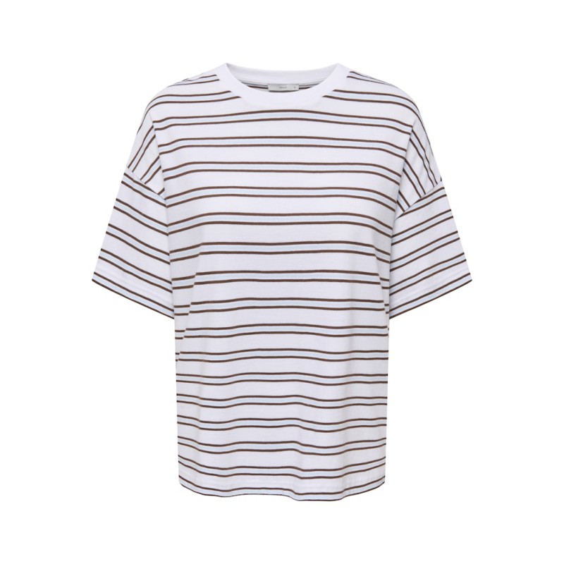 ONLY Lisa kortærmet stribede t-shirt - Cloud Dancer