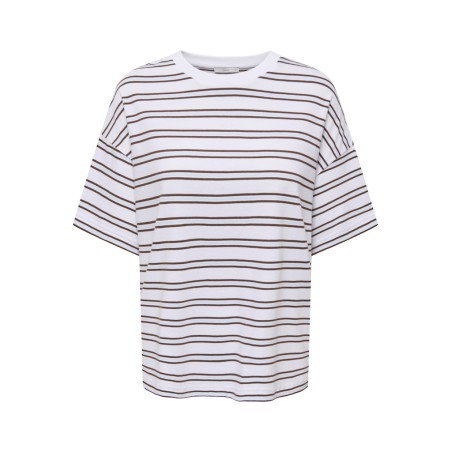 ONLY Lisa kortærmet stribede t-shirt - Cloud Dancer