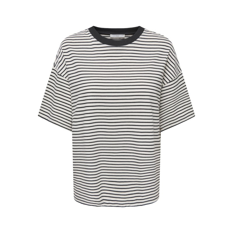 ONLY Lisa kortærmet stribede t-shirt - Cloud Dancer