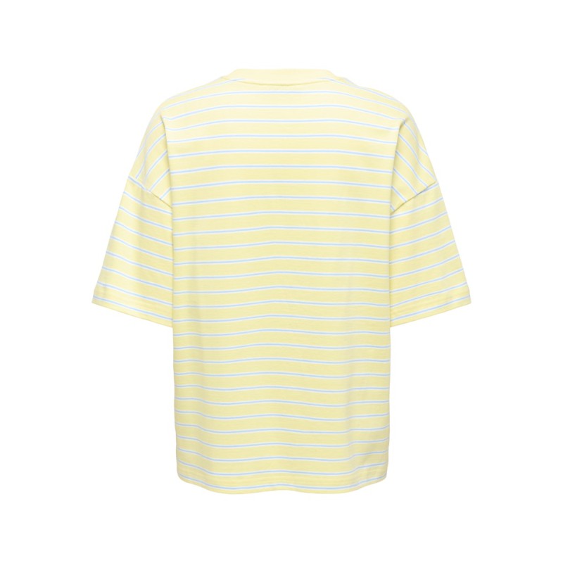 ONLY Lisa kortærmet stribede t-shirt - Double Cream