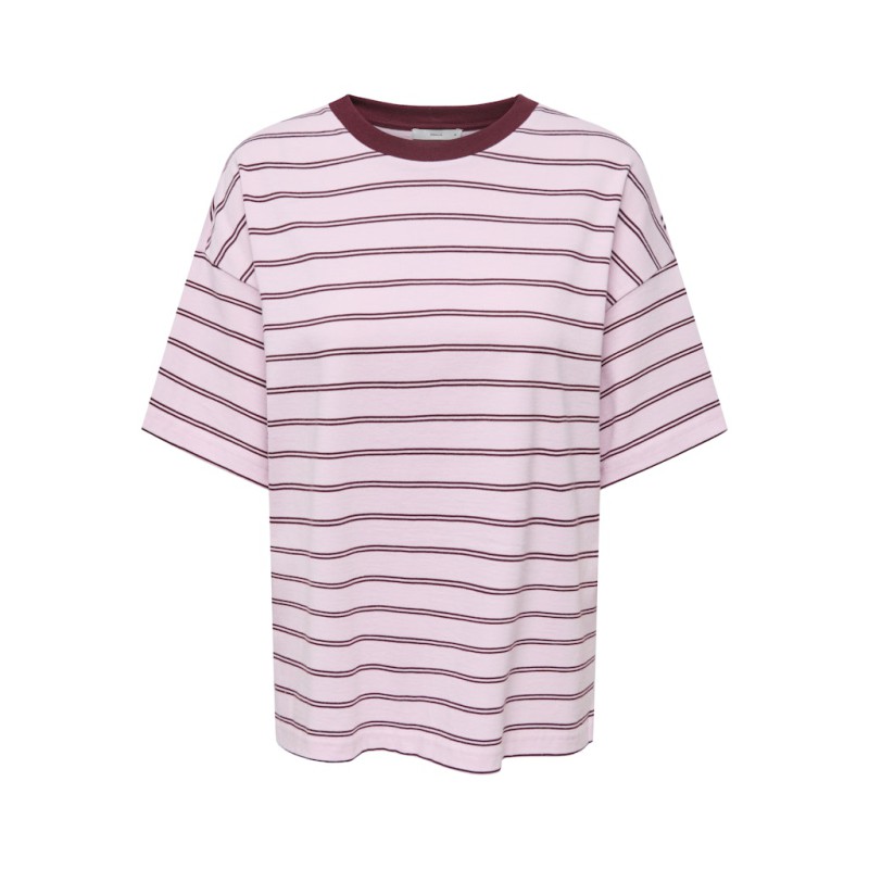 ONLY Lisa kortærmet stribede t-shirt - Pink Lady