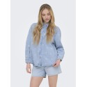 ONLY Vera langærmet daisy denim skjorte - Medium Blue Denim