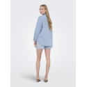 ONLY Vera langærmet daisy denim skjorte - Medium Blue Denim