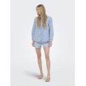 ONLY Vera langærmet daisy denim skjorte - Medium Blue Denim