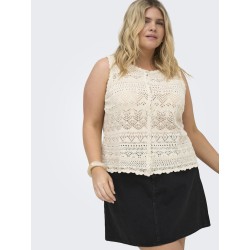 ONLY CARMAKOMA Luza reversible strik top - Birch