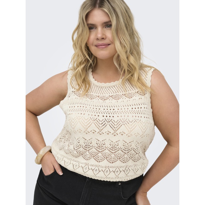 ONLY CARMAKOMA Luza reversible strik top - Birch
