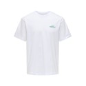 ONLY & SONS Fred kortærmet Print T-shirt - Bright White