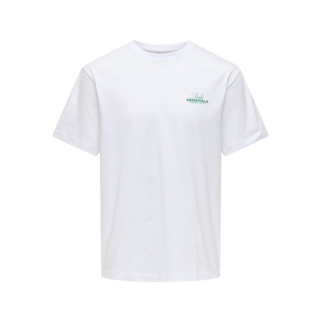 ONLY & SONS Fred kortærmet Print T-shirt - Bright White