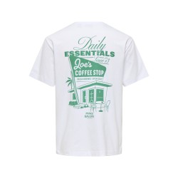 ONLY & SONS Fred kortærmet Print T-shirt - Bright White