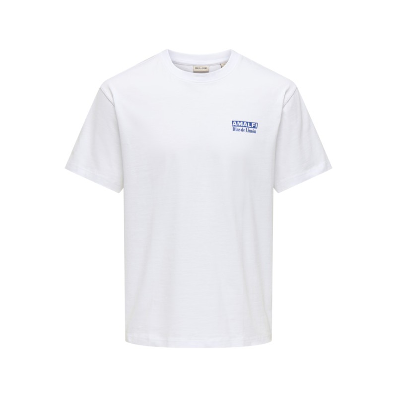 ONLY & SONS Fred kortærmet Print T-shirt - Bright White