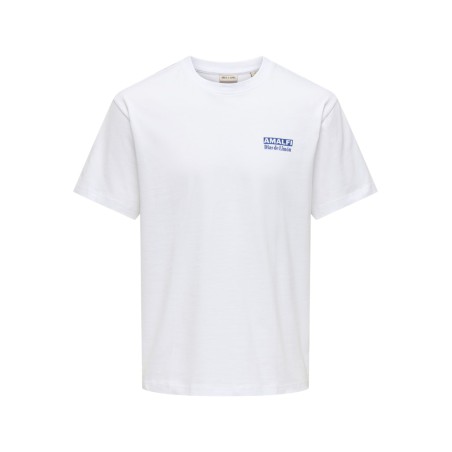ONLY & SONS Fred kortærmet Print T-shirt - Bright White
