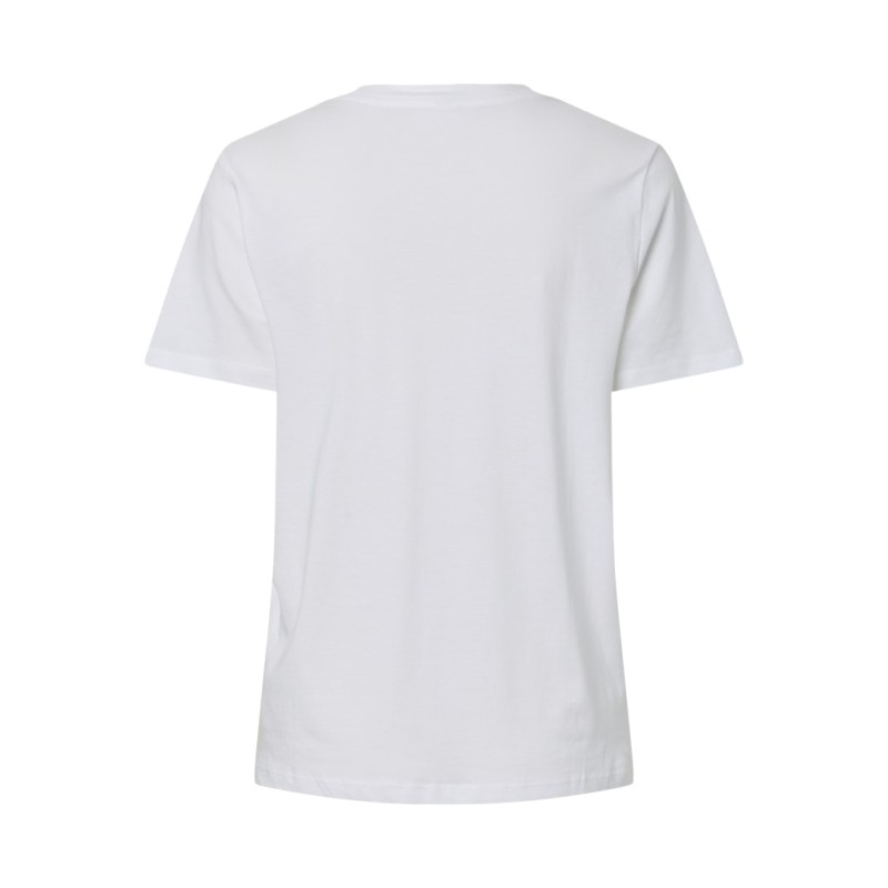 PIECES Gak kortærmet embroidery t-shirt - Bright White Every Morning