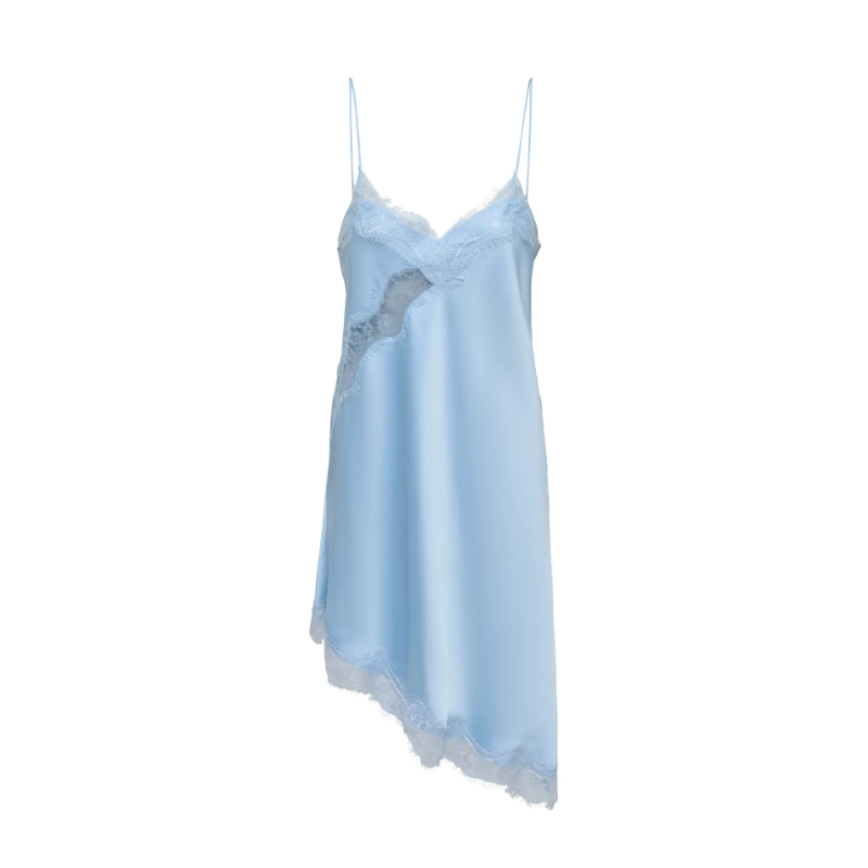 JDY Sigrid strop asym blonde kjole - Halogen Blue WITH HALOGEN BLUE LACE