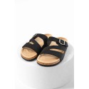 VANTING Bio Sandal M. Spænde - Sort