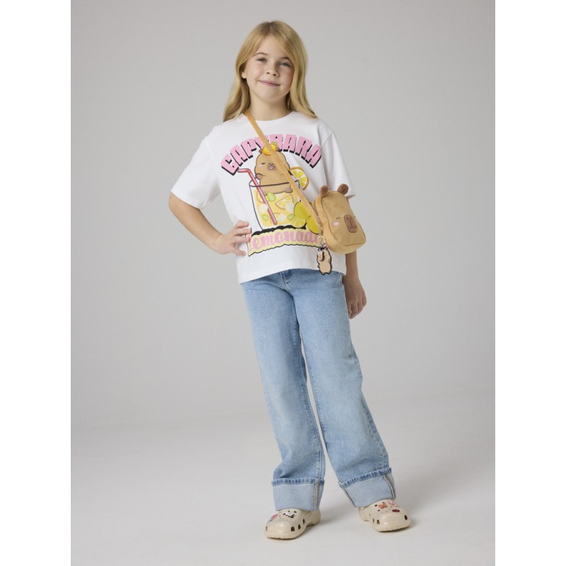NAME IT KIDS Abina capybara kortærmet t-shirt - Bright White