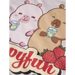 NAME IT KIDS Abbi capybara kortærmet t-shirt - Cradle Pink