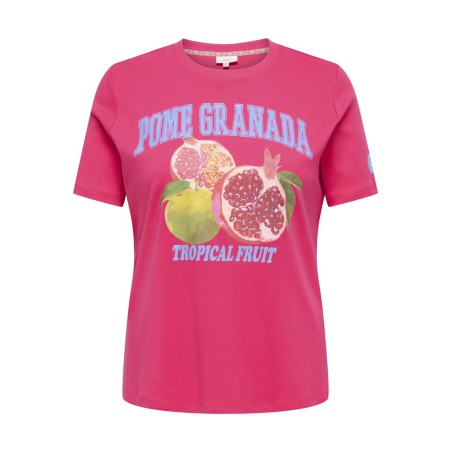 ONLY CARMAKOMA Jenny kortærmet t-shirt - Raspberry Granada
