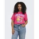 ONLY CARMAKOMA Jenny kortærmet t-shirt - Raspberry Granada