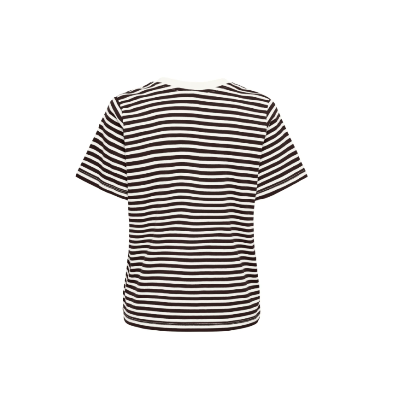 JDY Pisa S/S Print Top - Cloud Dancer / New Stripe Chocolate Torte Heart