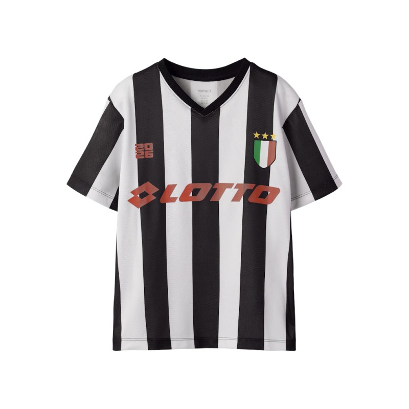 NAME IT KIDS Unisex Jum lotto kortærmet poly t-shirt - Black WHITE