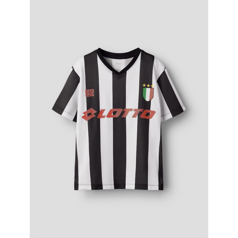 NAME IT KIDS Unisex Jum lotto kortærmet poly t-shirt - Black WHITE