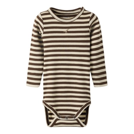 NAME IT BABY Jino langærmet body - Rocky Road