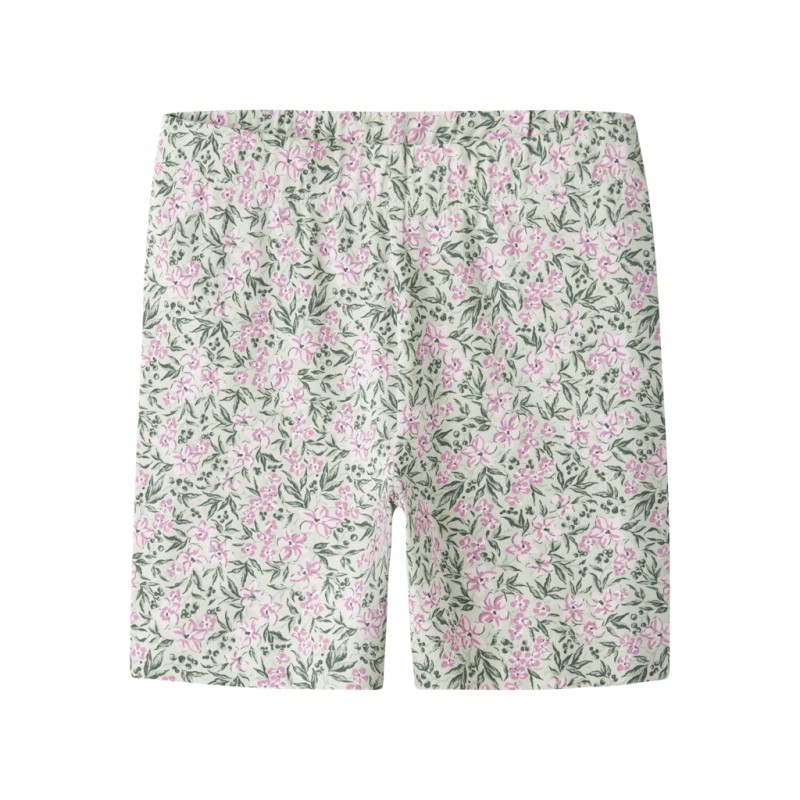 NAME IT MINI Vayo korte leggings - Pale Aqua Pink Flowers