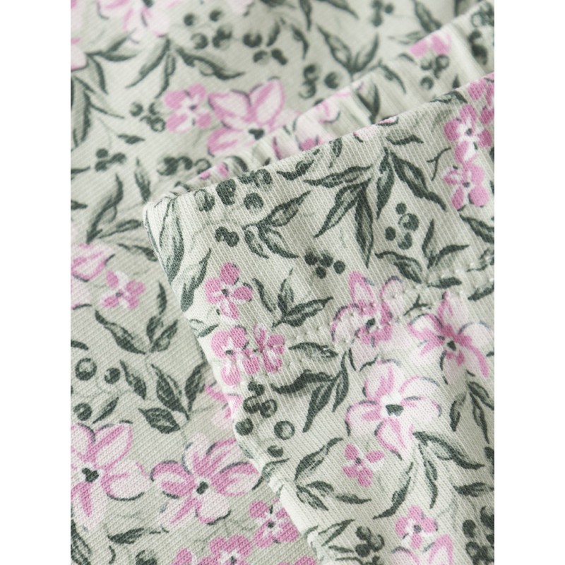 NAME IT MINI Vayo korte leggings - Pale Aqua Pink Flowers